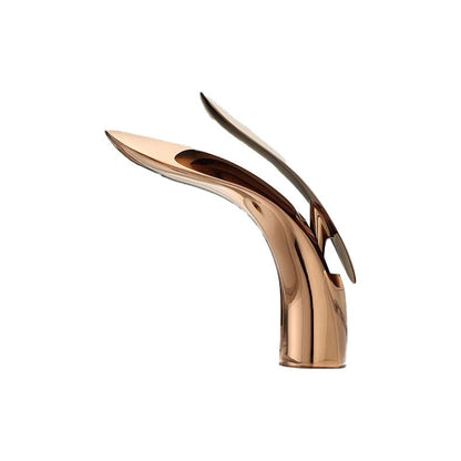 Skorter | Brass 1-Hole Basin Mixer Tap Lever Handle Sink Faucet Round Modern Faucet for Bathroom