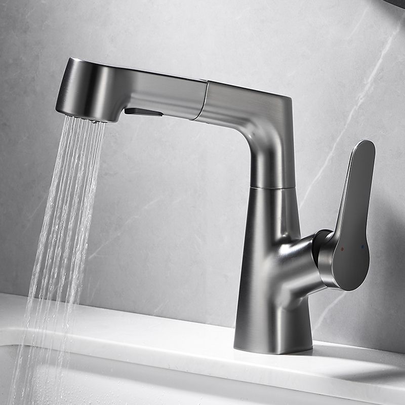 Skorter | Bathroom Vessel Faucet High Arc Three-Way Spout Single Handle Faucet with Pull-Out Sprayer