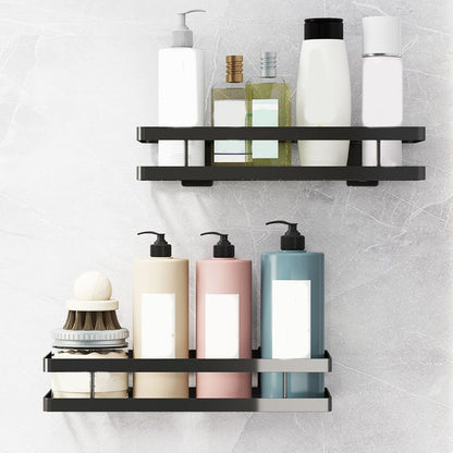 Skorter | 2-piece bathroom shelf made of matte black metal bathroom hardware set