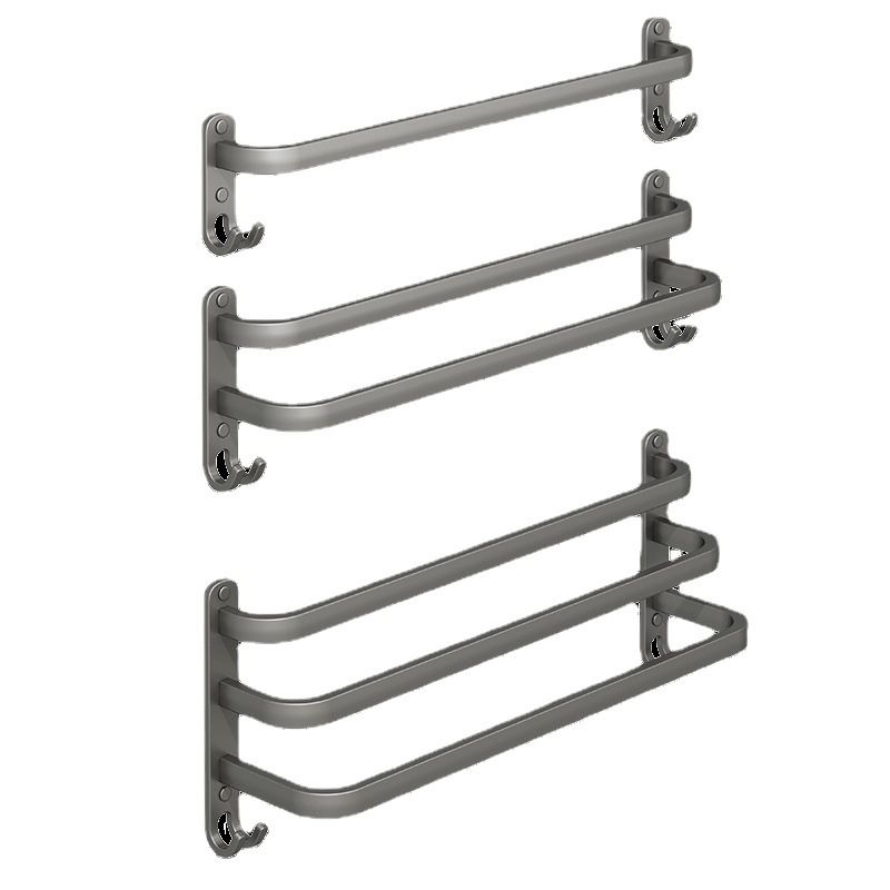 Skorter | 2-piece modern bathroom accessory set in matte grey aluminum towel rail