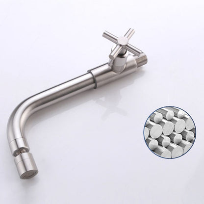 Skorter | Contemporary Wall-Mounted Bathroom Faucet Cross Handles Stainless Steel Faucet