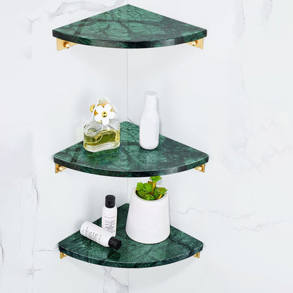 Skorter | 2-piece Bathroom Hardware Set Metal and Marble Bathroom Shelf Set
