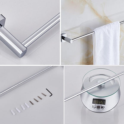 Skorter | Contemporary Bathroom Accessories Hardware Set in Silver Metal