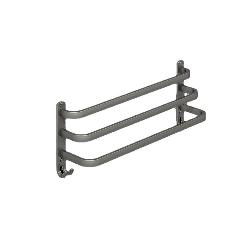 Skorter | 2-piece modern bathroom accessory set in matte grey aluminum towel rail