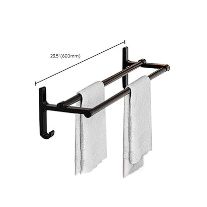 Skorter | Chrome/Black Classic Bathroom Accessories Set Modern Bath Shelf/Towel Bar & Paper Holder