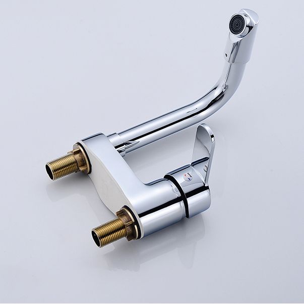 Skorter | Chrome Round Washbasin Faucet with Swivel Spout for the Bathroom
