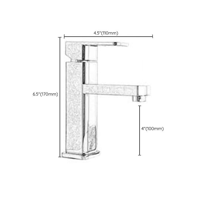 Skorter | Cubic Chrome Bathroom Faucet Low Arc Single Lever Basin Faucet