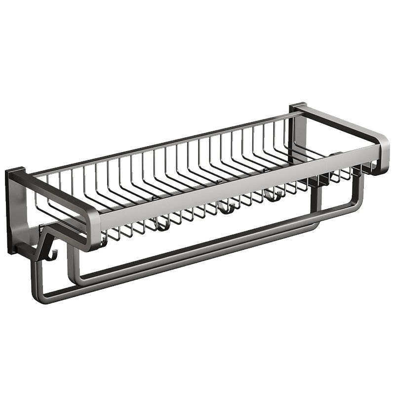 Skorter | Aluminium modern bathroom accessory set polished grey bathroom shelf/toilet paper holder/robe hooks