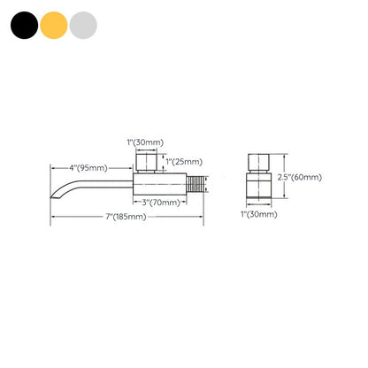 Skorter | Contemporary Wall Mounted Bathroom Faucet Handle Knob Solid Brass Square Faucet
