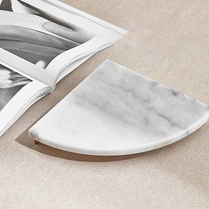 Skorter | 2-piece marble bathroom shelf brass bathroom accessory set in white/green