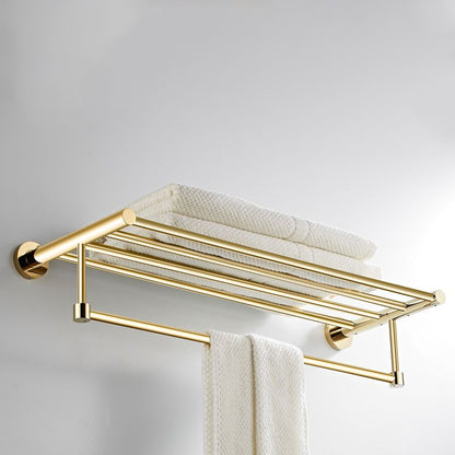 Skorter | 4 Pieces Traditional Bathroom Accessory Set Brass Bathroom Set in Matte Gold