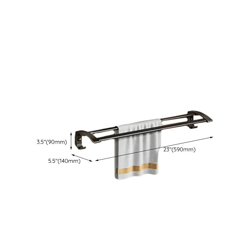 Skorter | Contemporary bathroom accessory set with black finish and bath shelf/towel bar