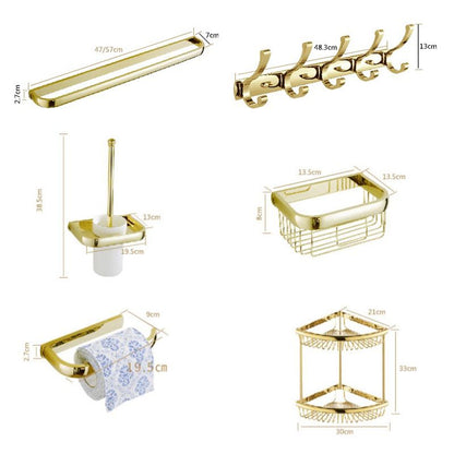 Skorter | Chrome/Gold Bathroom Accessories Set Modern Metal Bathroom Hardware Set