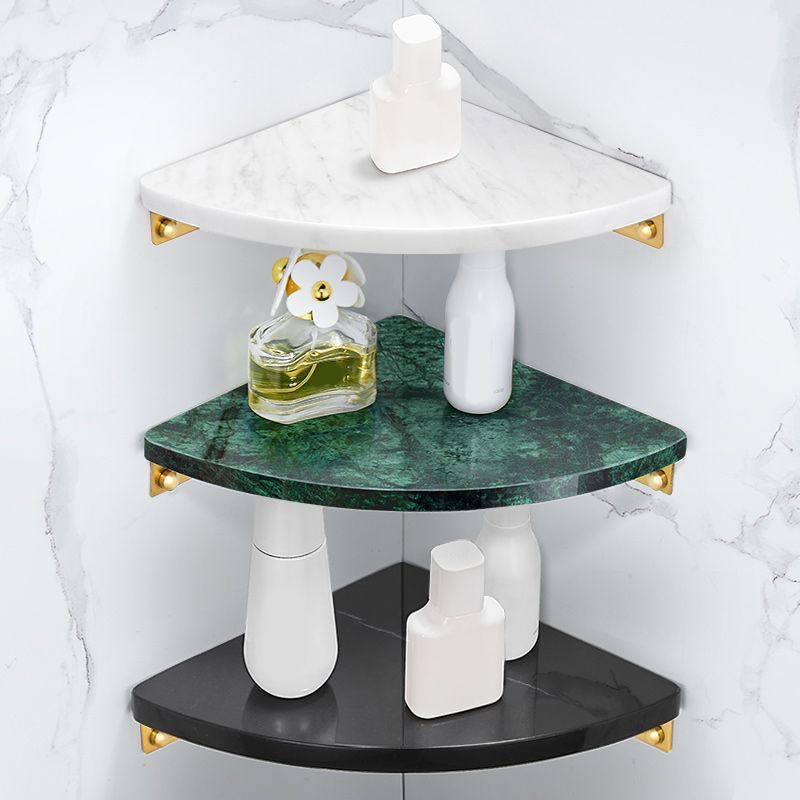 Skorter | 2-piece Bathroom Hardware Set Metal and Marble Bathroom Shelf Set