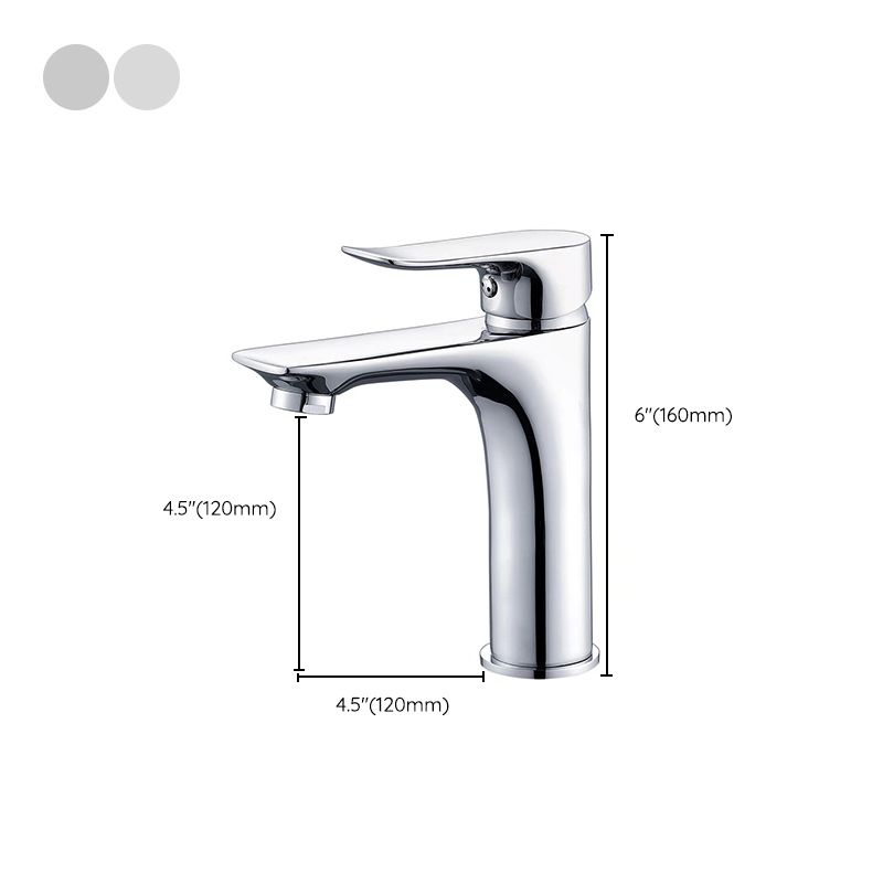 Skorter | Basic Metal Washbasin Faucet Silver Bathroom Faucet with Lever Handle