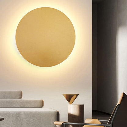 Skorter | Orr Modern Round Wall Lamp - Black/White/Gold, Metal, Living Room