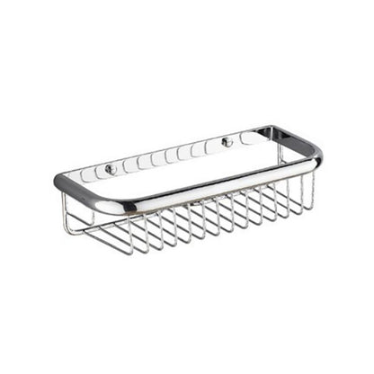 Skorter | Polished Chrome Modern Bathroom Accessory Set Silver Towel Holder/Bath Shelf