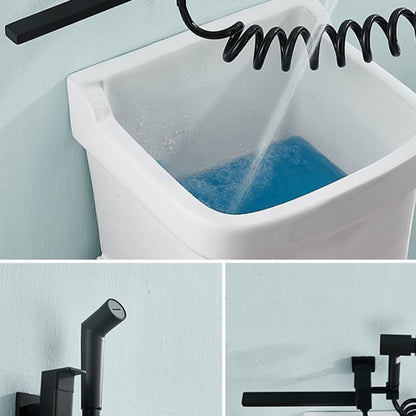 Skorter | Modern Bathtub Filler Wall Mount Hand Shower Swiveling Copper Bathtub Filler with Single Lever Handle
