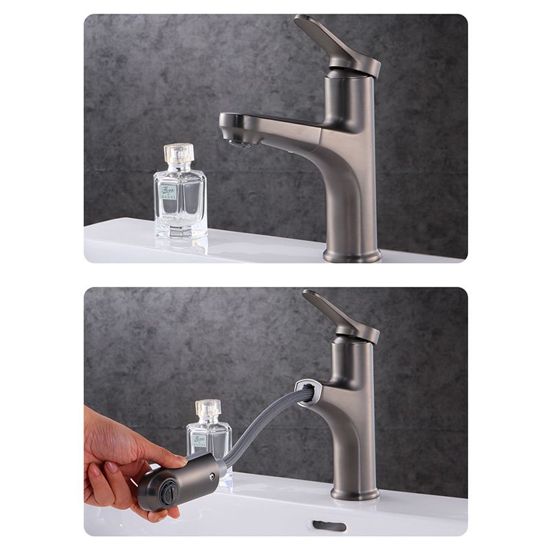 Skorter | Contemporary Basin Faucet Copper Pure Color Single Handle Pull-Out Basin Faucet