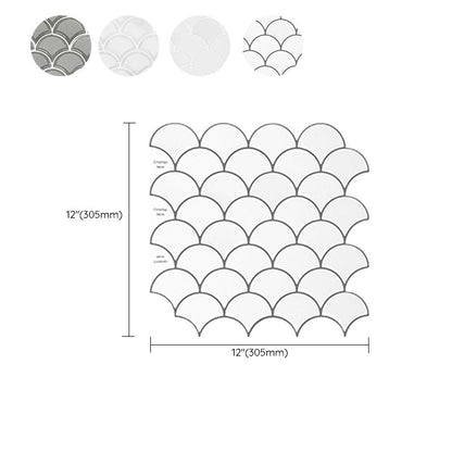 Skorter | Fish scale Peel & Stick field tile square plastic Peel & Stick mosaic tile