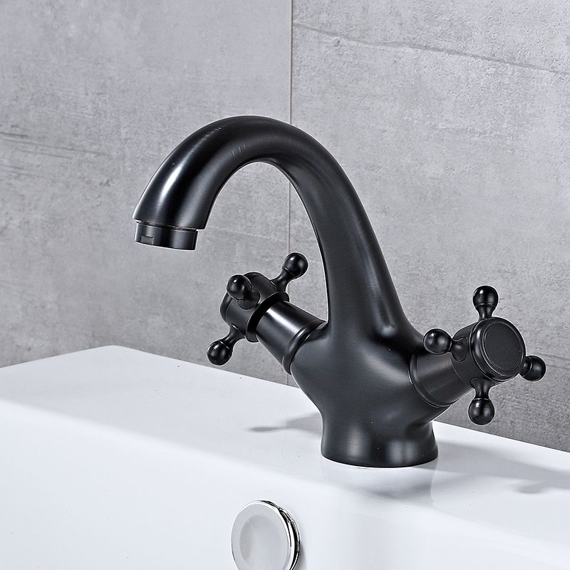 Skorter | Bathroom Vessel Faucet Double Cross Handle Low Arc Industrial Sink Faucet