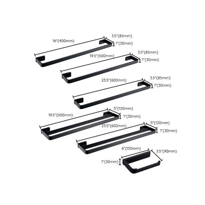Skorter | Black Bathroom Accessories Hardware Set with Towel Bar and Bathroom Shelf