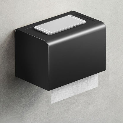 Skorter | Contemporary bathroom accessory set with black surface and bath shelf/towel bar