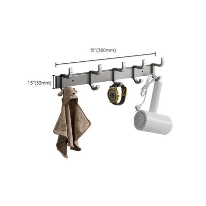 Skorter | Contemporary Bathroom Accessory Set Gray Aluminum Bathroom Shelf/Towel Holder/Bathtub Hook