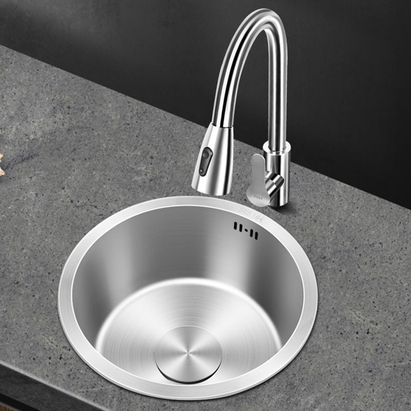 Skorter | Contemporary Style Kitchen Sink Stainless Steel Round Kitchen Sink