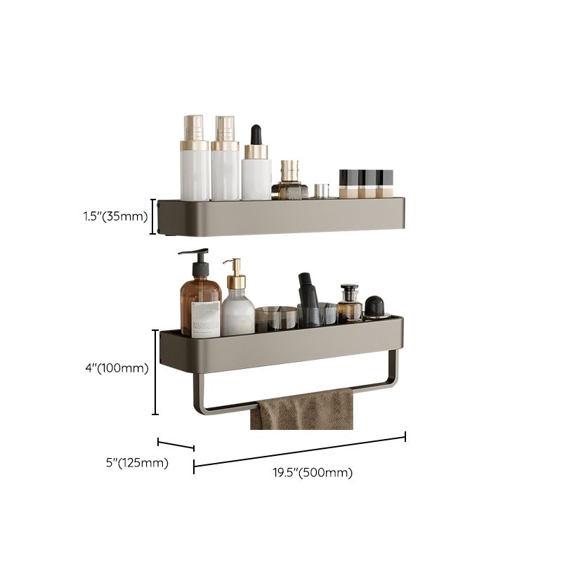 Skorter | Contemporary Aluminum Bathroom Accessory Set Gray Bath Shelf