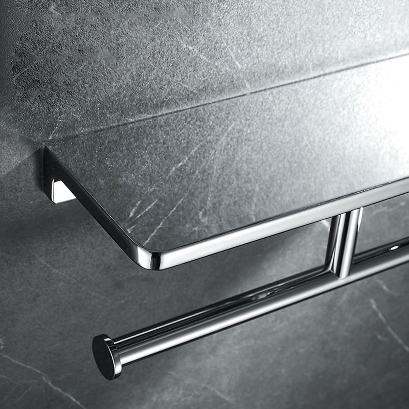 Skorter | Contemporary 2-piece Bathroom Set in Polished Chrome Stainless Steel Toilet Paper Holder