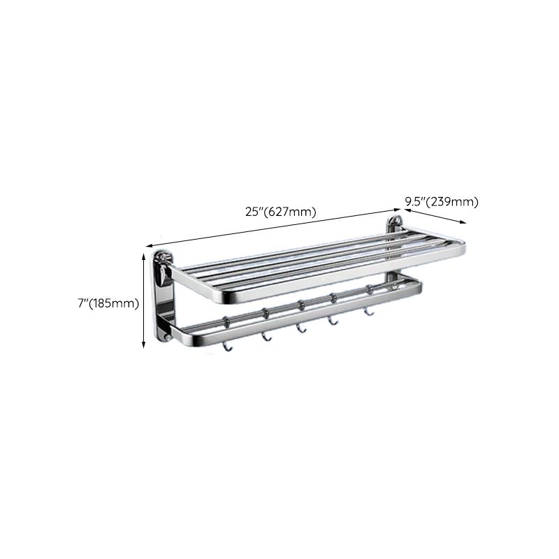 Skorter | Contemporary bathroom accessory set made of aluminum with towel holder/bath shelf