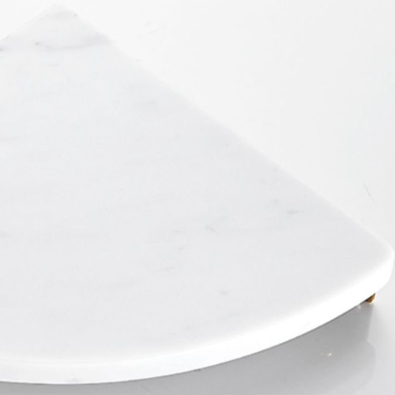 Skorter | Brushed Brass Bathroom Accessory Set Metal & Marble Bathroom Hardware Set with Bath Shelf