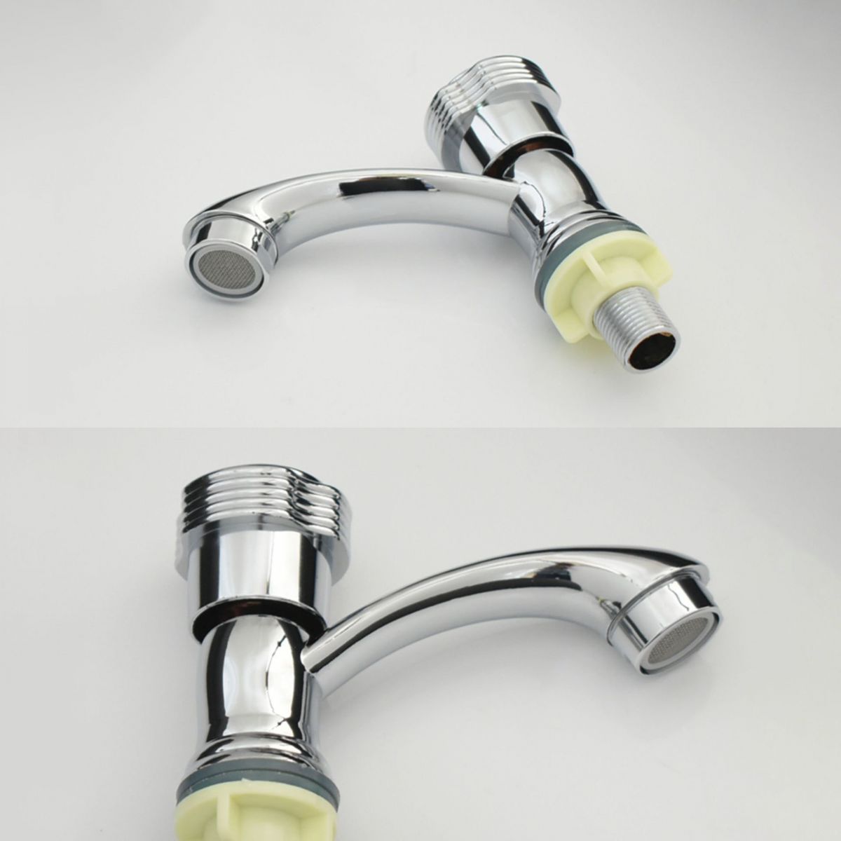 Skorter | Modern Bathroom Faucet Chrome Button Handle with Water Hose Sink Faucet