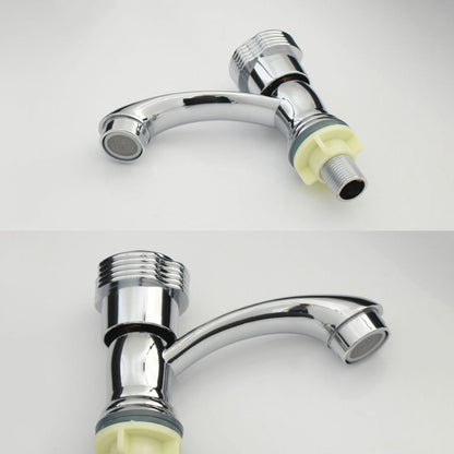 Skorter | Modern Bathroom Faucet Chrome Button Handle with Water Hose Sink Faucet