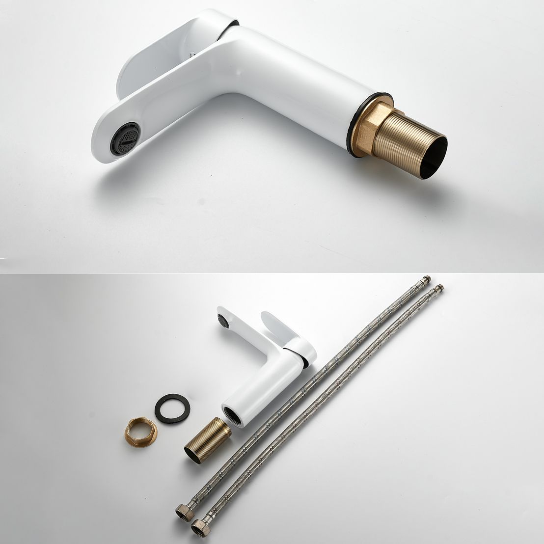 Skorter | Bathroom Sink Faucet Lever Handle Brass Single Color Bathroom Faucet