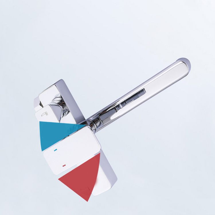 Skorter | Chrome polished bathroom faucet wall-mounted with swivel spout and hand shower