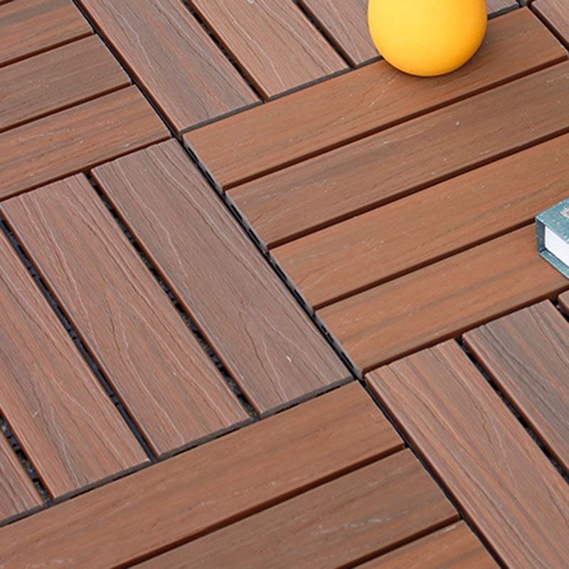 Skorter | 12" X 12" 4-Slat Square PVC Floor Tiles With Interlocking Installation Floor Plates Tiles