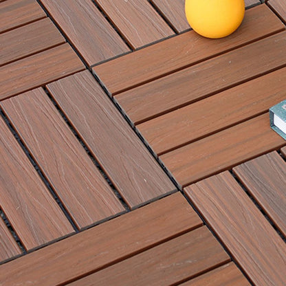 Skorter | 12" X 12" 4-Slat Square PVC Floor Tiles With Interlocking Installation Floor Plates Tiles
