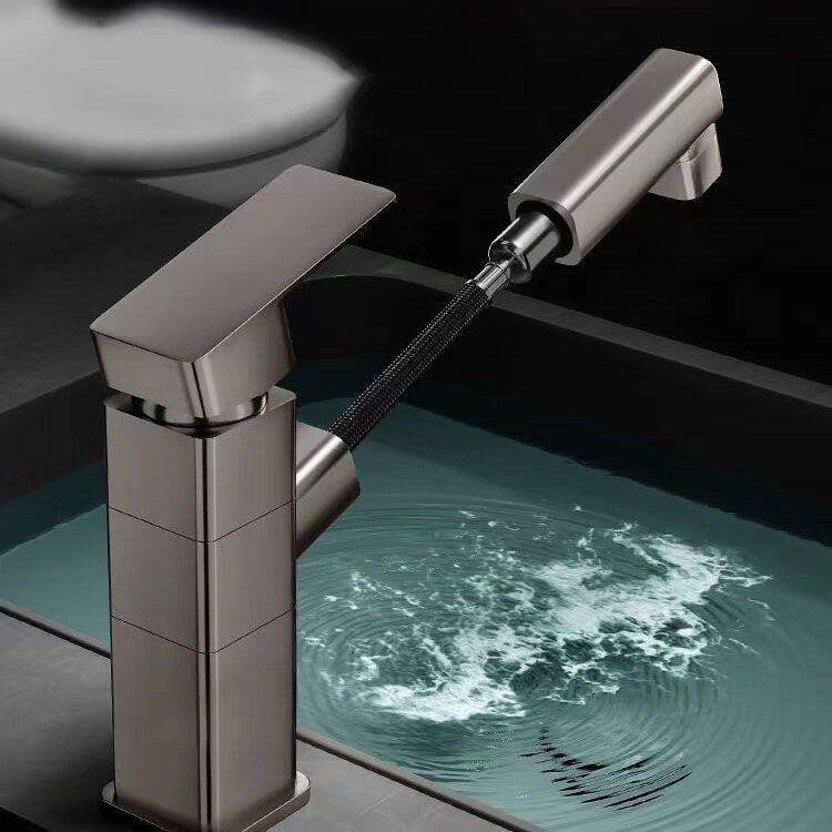 Skorter | Bathroom Vessel Faucet Swivel Spout Single Handle Faucet with Pull-Out Spray Head