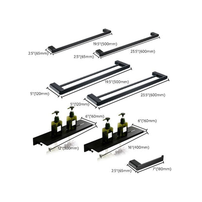 Skorter | Contemporary bathroom accessory single item or in set made of black metal