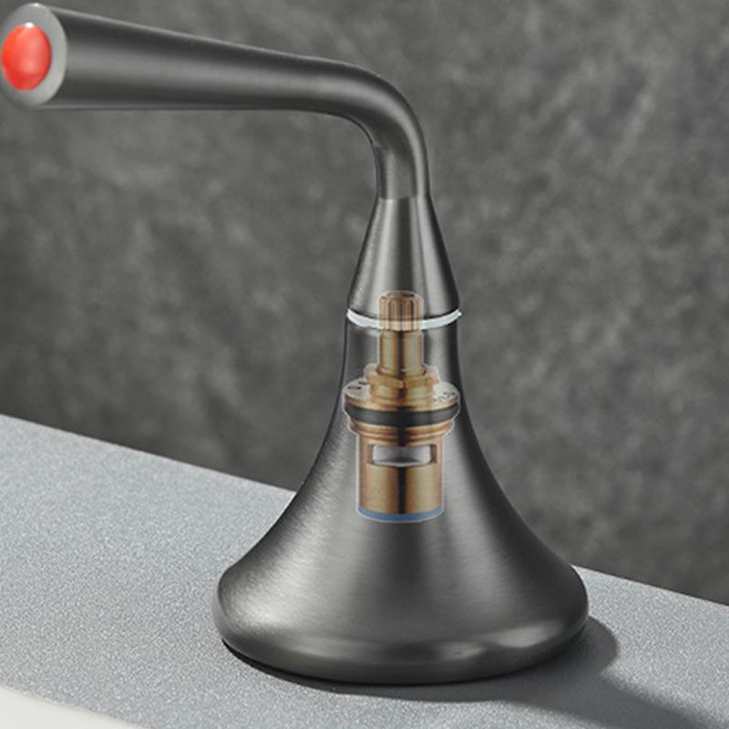 Skorter | Double Handle Tub Spout Deck Mounted High Arc Brass Modern Roman Tub Spout