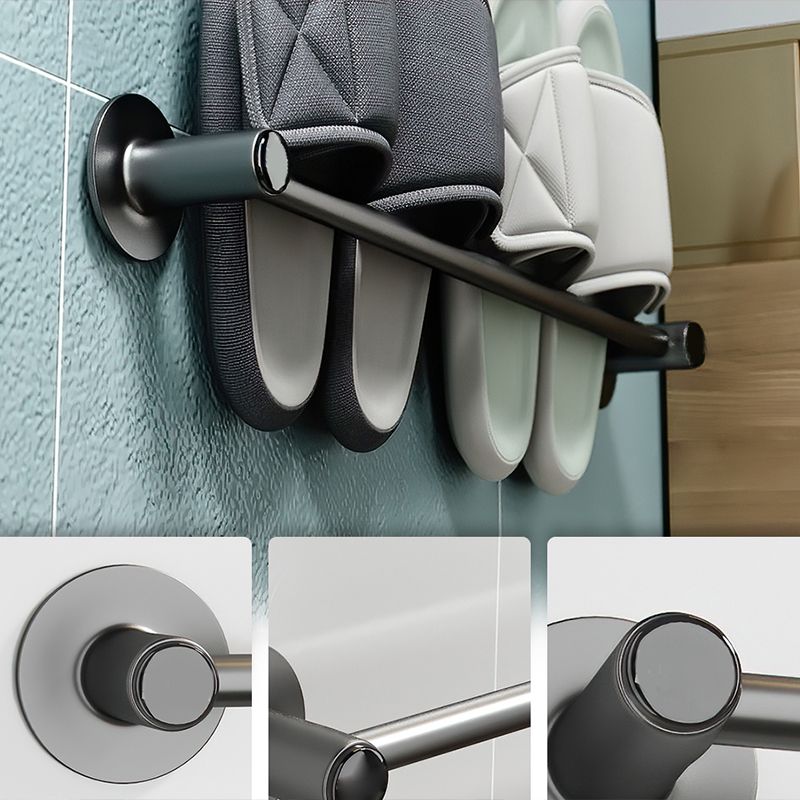 Skorter | 2-piece modern bathroom accessory set metal slipper rack/towel bar