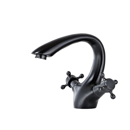 Skorter | Bathroom Vessel Faucet Double Cross Handle Low Arc Industrial Sink Faucet