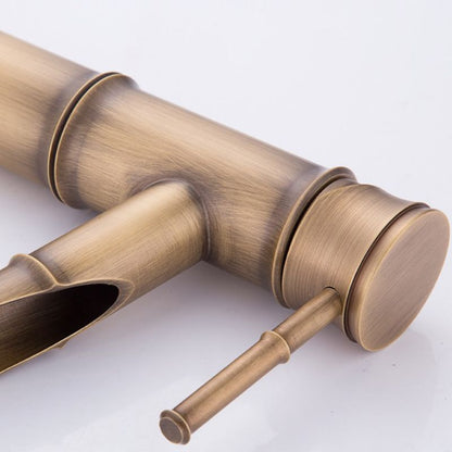 Skorter | Country House Vessel Faucet Brass Lever Handles Waterfall Spout Basin Faucet