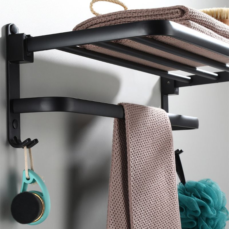 Skorter | Contemporary Bathroom Accessory Set Black Surface Bathrobe Hook/Towel Ring Bar