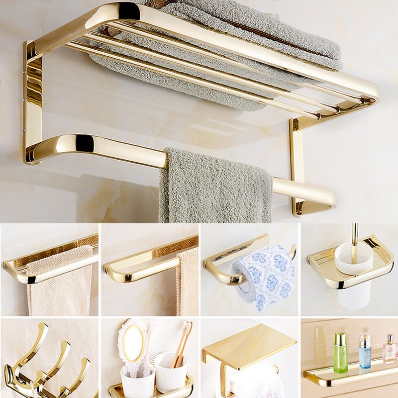 Skorter | Chrome/Gold Bathroom Accessory Set Modern Metal Bathroom Hardware Set