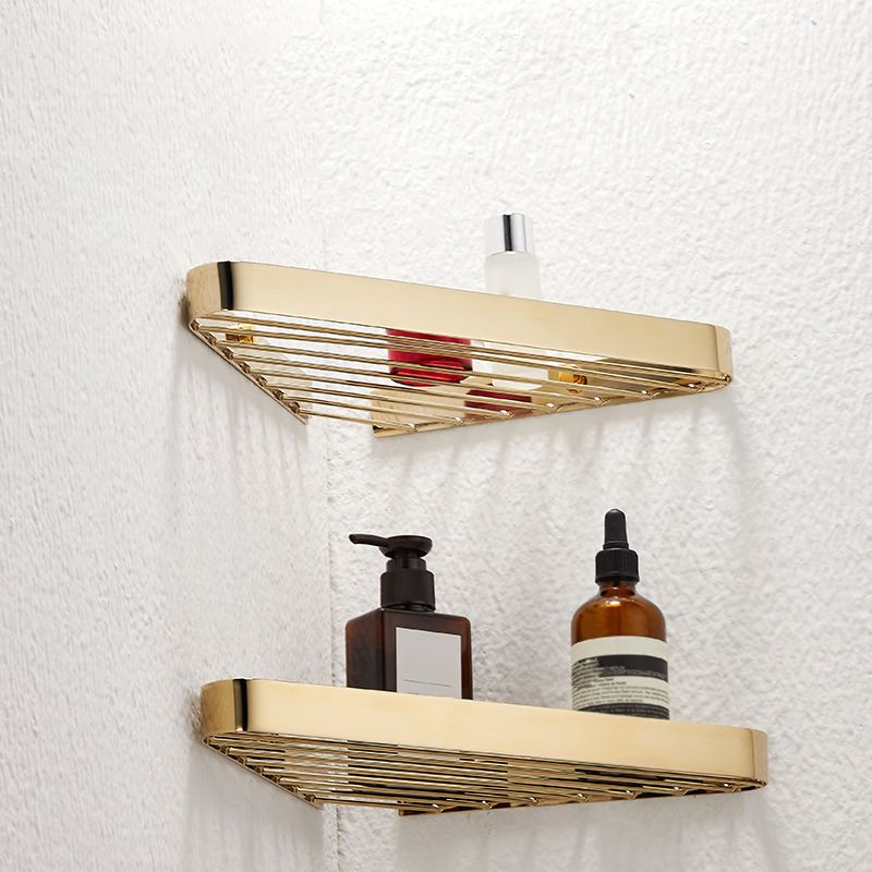 Skorter | 2-piece modern bathroom accessory set, polished chrome/gold, bathroom shelf