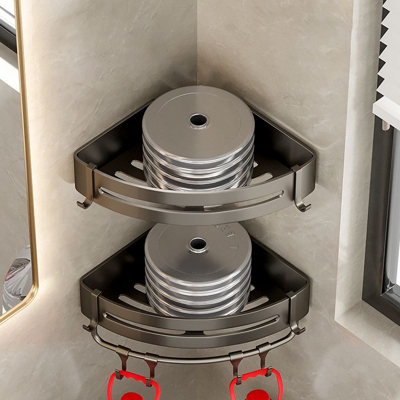 Skorter | Contemporary Aluminum Bathroom Accessory Set Grey Bath Shelf