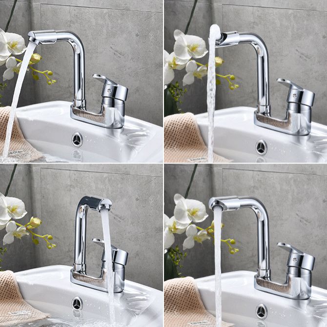 Skorter | Chrome round wash basin faucet with swivel spout for the bathroom